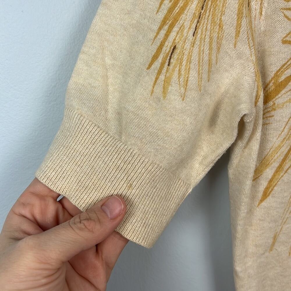 Pendleton cotton wheat patterned knit short sleeved button-down cardigan - Picture 8 of 10